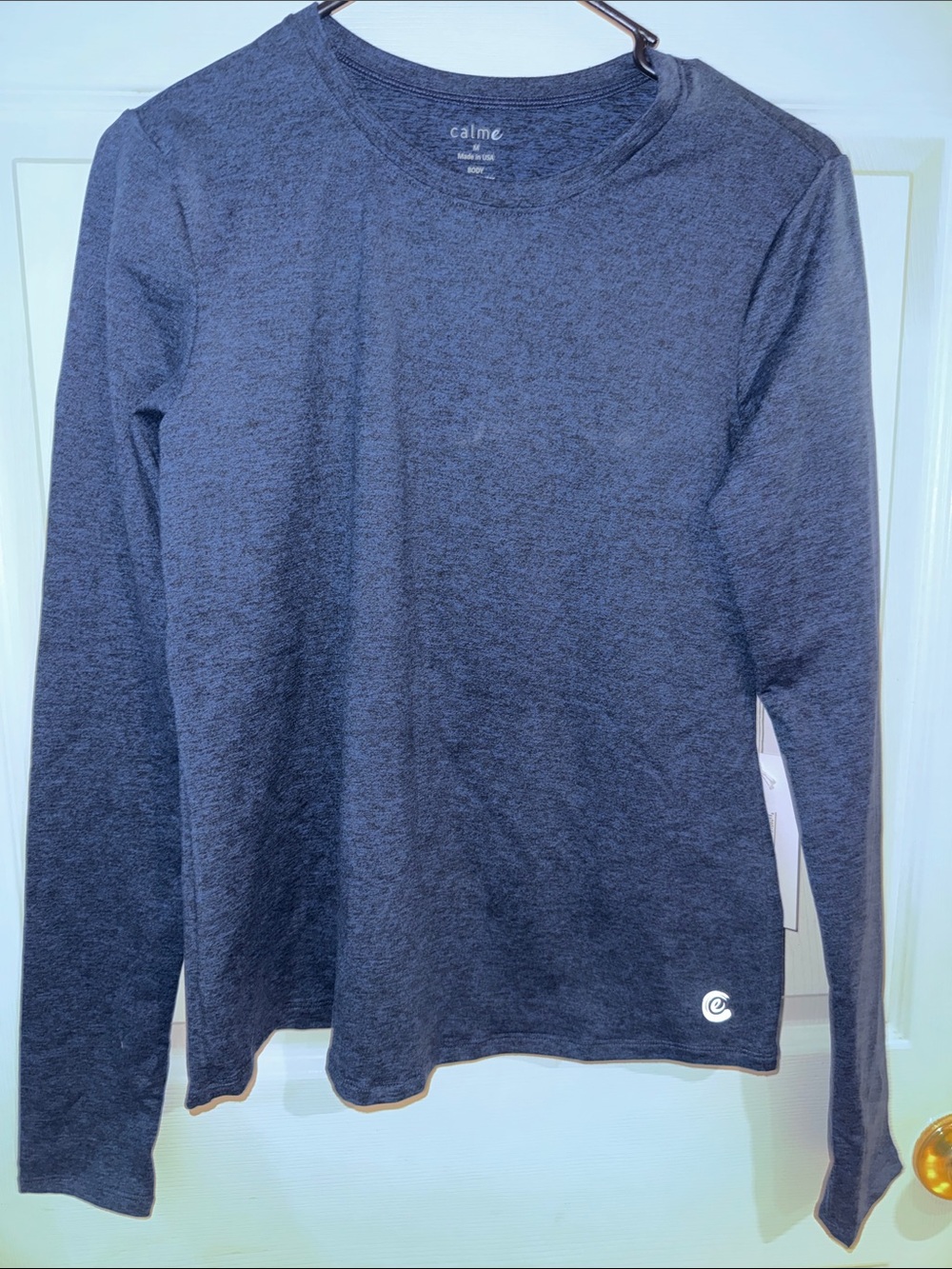 Calme Women's Long-Sleeve Crewneck Tee - Iris Black